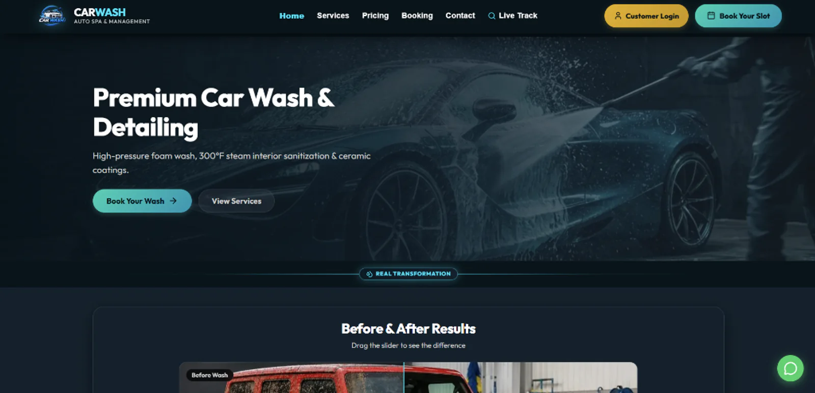 Auto Detailing Car Wash website screenshot